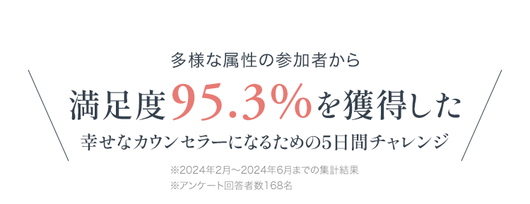 多様な属性の参加者から満足度95.3%を獲得しました